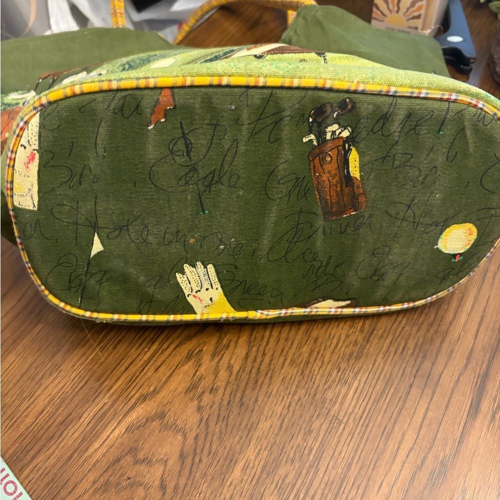 Anne Ormsby canvas 90’s Green Golf-Themed Tote Bag - Picture 13 of 15